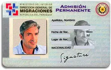 Carnet di Admisión Permanente — Dirección General de Migraciones del Paraguay