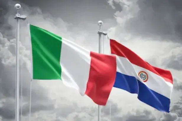 Bandiere di Italia e Paraguay affiancate — relazioni bilaterali e residenza per italiani