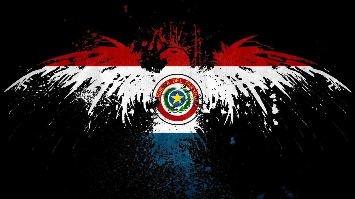 Emblema artistico del Paraguay — aquila con bandiera nazionale e stemma della Repubblica
